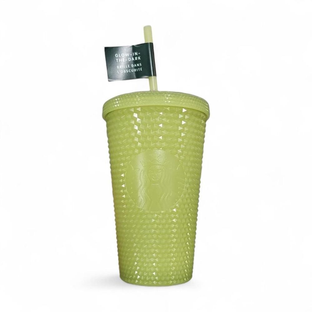 Green Glow in the Dark Starbucks Tumbler with straw